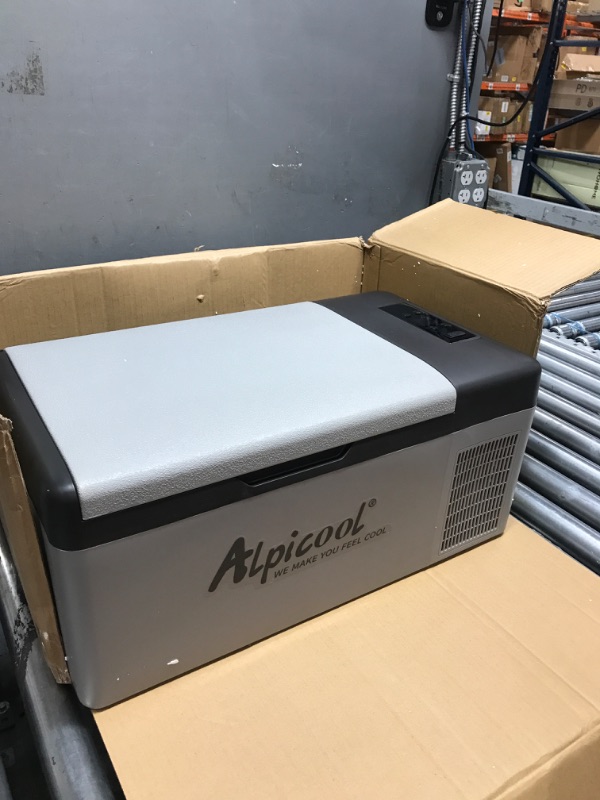 Photo 2 of Alpicool C15 Portable Refrigerator 16 Quart(15 Liter) Vehicle, Car, Turck, RV, Boat, Mini Fridge Freezer for Travel, Outdoor and Home use -12/24V DC and 110-240 AC