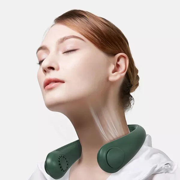 Photo 1 of (READ FULL POST) HUIDANGJIA Portable Neck Fan, Bladeless Personal Fan, Rechargeable 4000mAh Battery, No Hair Snagging, 3 Speeds Faster Cooling, Ultra Quiet, Gifts for Men Women, Home, Office Dark Green