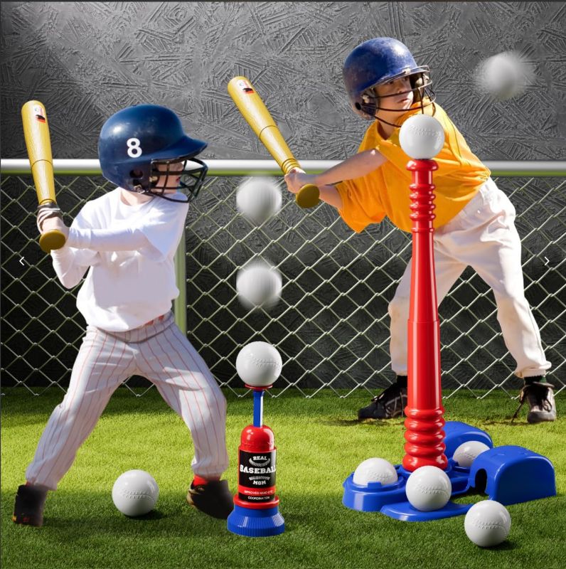 Photo 1 of Bennol T Ball Set Toys for Kids 3-5 5-8, Kids Baseball Tee for Boys Toddlers, Auto Ball Launcher, Indoor Outdoor Outside Sports Tee Ball Set Toys Gifts for 3 4 5 6 Year Old Boys Toddler Kids
