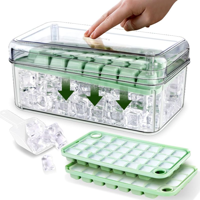 Photo 1 of **MISSING PARTS READ NOTES**
longzon Mini Ice Cube Tray with Lid and Bin, 60 pcs Ice Cube Trays for Freezer, Ice Cube Mold, Ice Molds Spill-Resistant Removable Lid & Ice Scoop, Ice...

