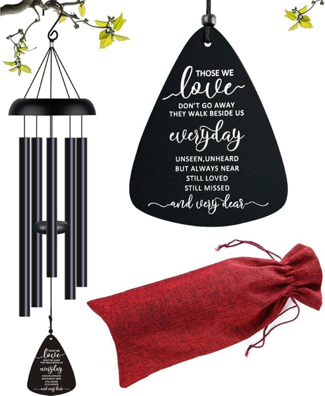 Photo 1 of (reference photo/similar )Sympathy Memorial Wind Chimes for Outside Loss of Loved One, Sympathy Gift Baskets Windchimes Outdoors in Memory of A Loved One, Grief Funeral Bereavement Memorial Gifts for Loss of Father Mother, 32"
