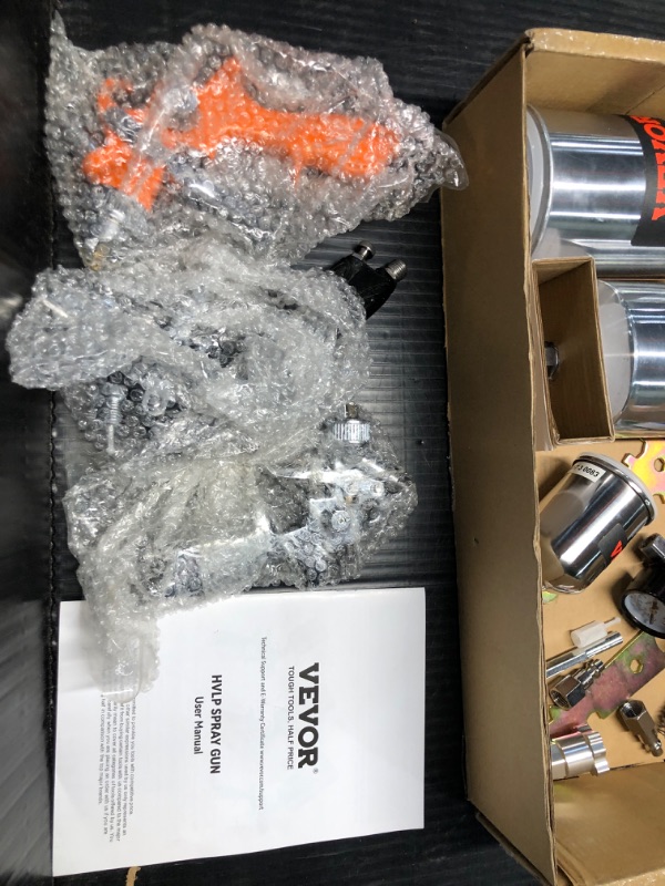 Photo 4 of ***READ NOTES**
VEVOR HVLP Spray Gun, High Performance Automotive Paint Gun with 1.3/1.7mm Stainless Fluid Tip Sets, 1000cc Cup, MPS Adapter and Air Regulator for Primer, Clear & Top Coat, Touch Up