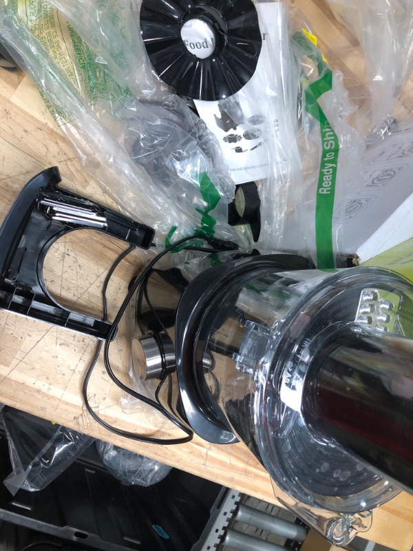 Photo 2 of **UNABLE TO TEST FUNCTIONALITY, NEEDS FOOD TO TEST**
Davivy 7 Cup Food Processor, 10 Functions Built-in Storage Drawer Vegetable Chopper with 10 set blades,French fry cutting,Wavy slicing for Home Use,3-Speed, Black,600W (7-Cup Built-in Drawer)