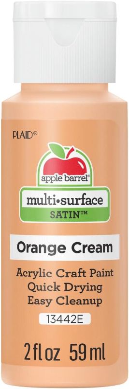 Photo 1 of 12 Bottle - Apple Barrel Multi-Surface Acrylic Paint, 2oz, Orange Cream and 5 Bottles of Tropic Orange matte acrylic craft paint 