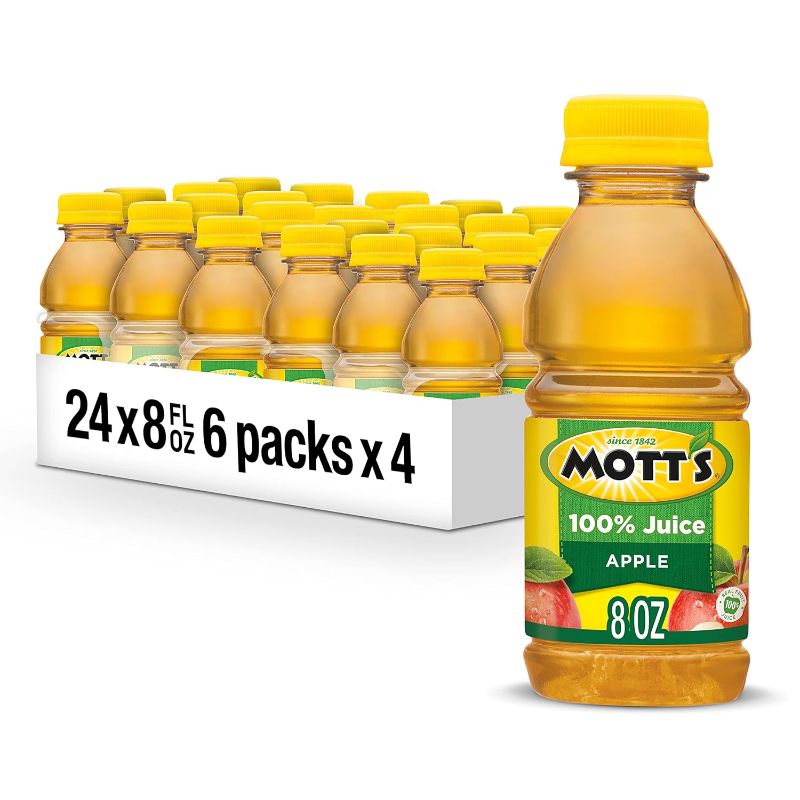 Photo 1 of 
Mott's 100% Original Apple Juice, 8 Fl Oz Bottles, 24 Count (4 Packs Of 6), 2 Servings Of Fruit, 100% Fruit Juice, Gluten-free, Caffeine-free, Kosher,...