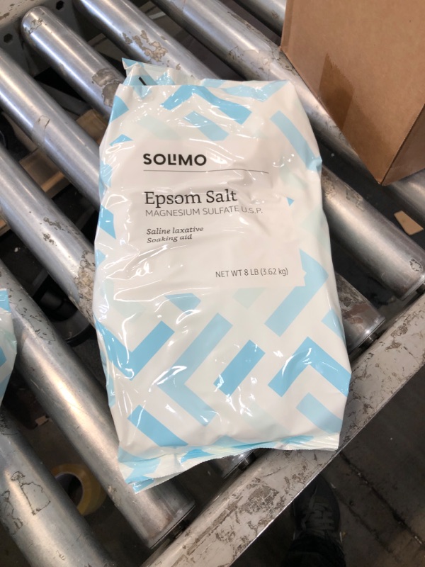 Photo 2 of Amazon Brand - Solimo Epsom Salt Soak, Magnesium Sulfate 8 Pound (Pack of 1)