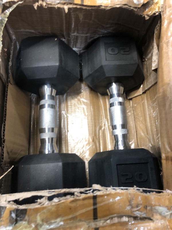 Photo 2 of 1 Pair***CAP Barbell Coated Dumbbell Set Chrome Handle 20 Lbs Set 