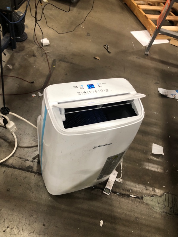 Photo 6 of ***DAMAGED - NO PACKAGING - SEE COMMENT***
Westinghouse 12,000 BTU Air Conditioner Portable For Rooms Up To 550 Square Feet, Portable AC with Home Dehumidifier, Smart App, 3-Speed Fan, Programmable Timer, Remote Control, Window Kit,White 12,000 BTU with S