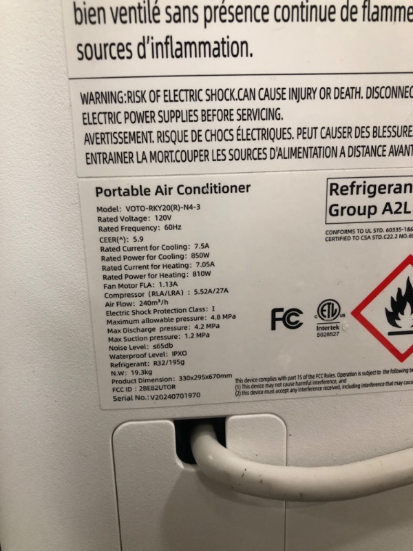 Photo 4 of 12,000 BTU Portable Air Conditioner Cools Up to 500 Sq.Ft, 3-IN-1 Energy Efficient Portable AC Unit with Remote Control & Installation Kits for Large Room, Campervan, Office, Temporary Space