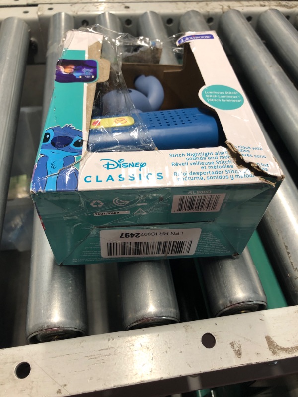Photo 1 of **USED SCREEN PUSHED IN**Lexibook, Disney Stitch, Stitch Nightlight Alarm Clock, Sounds and Melodies, LCD Backlit Screen, Luminous, Snooze, Blue, RL800D