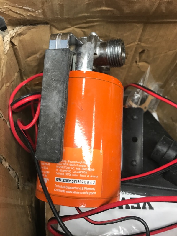 Photo 1 of VEVOR Water Transfer Pump 12V, Battery Powered Utility Pump, 360 GPH Larger Flow, 46FT High-Lift, 1/10HP Portable Electric Water Transfer Pump with Switch, 6 ft Suction Hose Kit, For Water Removal