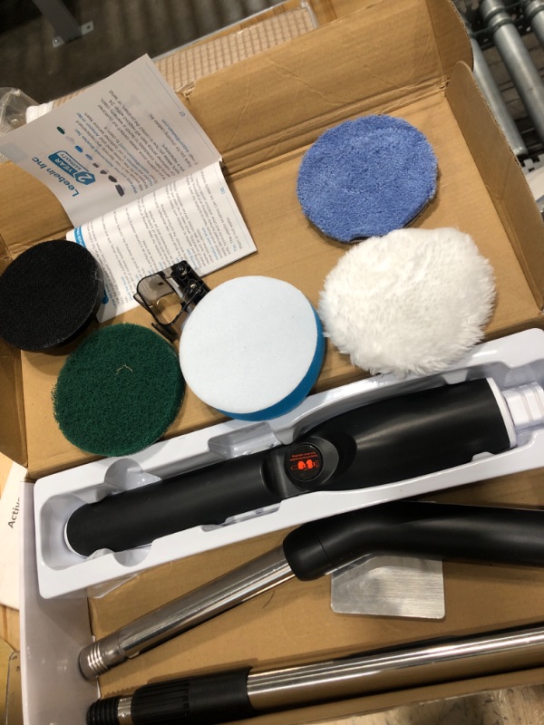 Photo 2 of **4 SCRUB BRUSHES MISSING**
Leebein Electric Spin Scrubber, 2024 New Electric Scrubber with 4 Adjustable Angles and 8 Brush Heads, Shower Scrubber with Long Handle & Remote Control, Cleaning Brush for Bathroom, Tub, Floor(Black)
