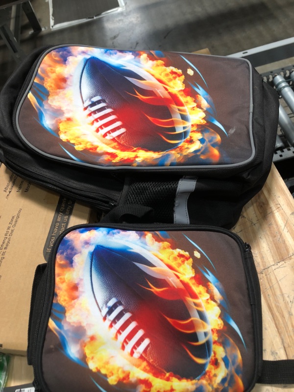 Photo 2 of **,MISSING PENCIL BAG**
RTBBCKS Boys Backpack American Football Pattern with Lunch Box, Set of 3 for Kids To School