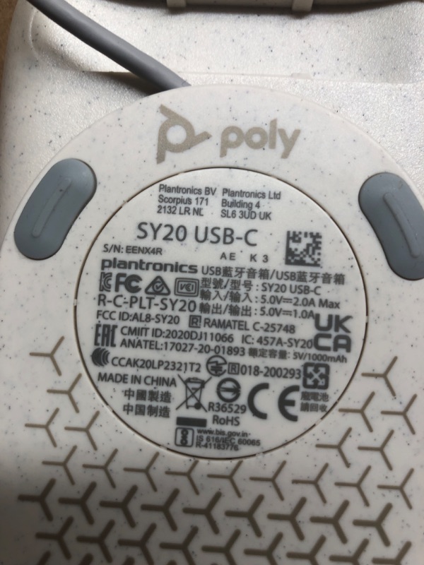 Photo 1 of **TESTED ON PERSONAL DEVICE , CLEAR AND LOUD BLUETOOTH**
Poly Sync 20 USB-C Personal Portable Smart Speakerphone (Plantronics) – Noise/Echo Reduction -Works w/Teams, Zoom, PC, Mac, Mobile – Amazon Exclusive