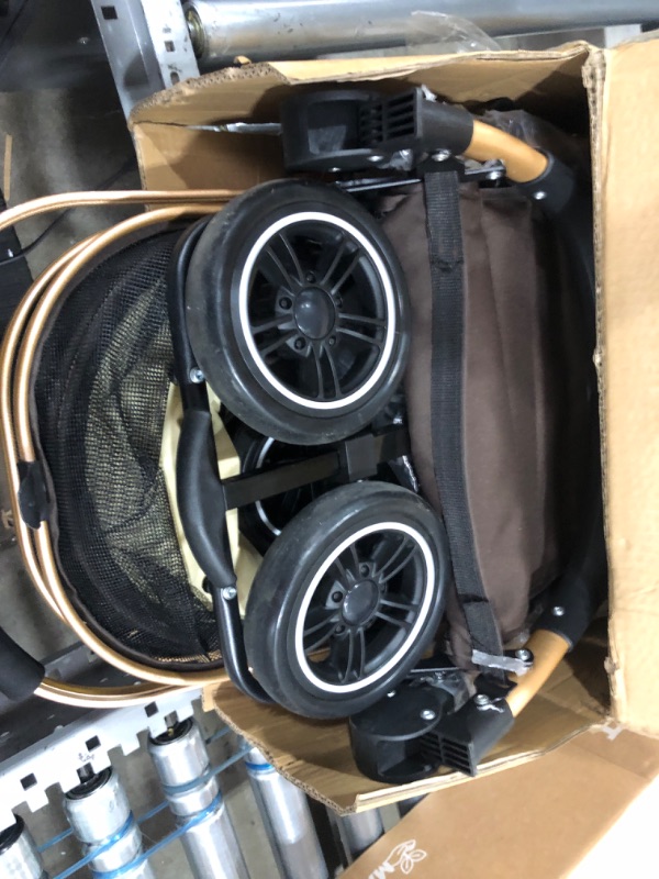 Photo 5 of ***USED - LIKELY MISSING PARTS - UNABLE TO VERIFY FUNCTIONALITY***
Oceskyha 4 in 1 Folding Dog Stroller, Pet Folding Stroller, 4 Wheels Dog/Cat Puppy Stroller Removable Travel Carrier for Small/Medium Pet, Waterproof Pad, Car Seat, Sun Shade