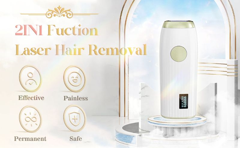 Photo 1 of at-Home IPL Hair Removal for Women, 2-in-1 Permanent Laser Hair Removal, Upgraded to 999,900 Flashes Hair Removal Device for Facial Legs Arms Whole Body Treatment