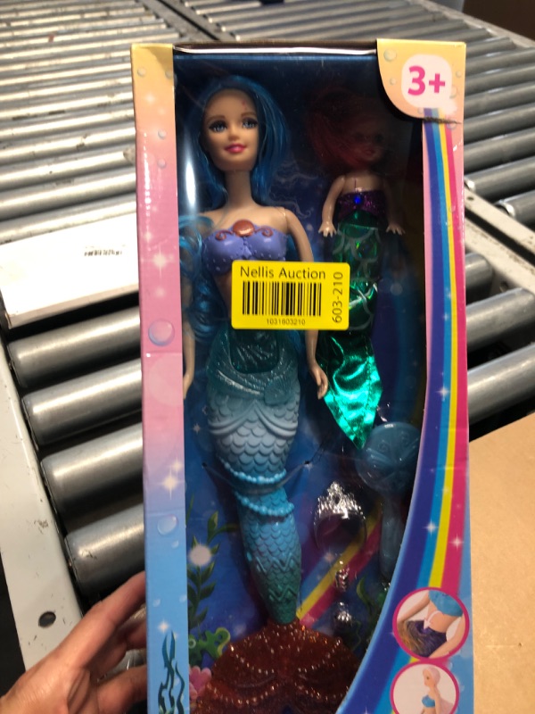 Photo 2 of **DOLPHIN NOT INCLUDED**
BETTINA Mermaid Princess Doll Pack, Color Changing Mermaid Tail, Dress Doll 12" and Dress Doll 3" and Dolphin, Color Reveal Mermaid Toys for Little Girls and Play Gift Set Aged 3+