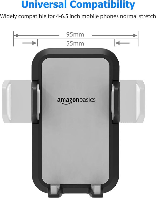 Photo 2 of Amazon Basics Universal Smartphone Holder for Car Dashboard, Black