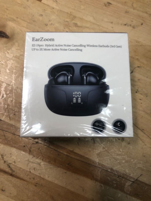 Photo 2 of *FACTORY SEALED* Wireless Earbuds Bluetooth 5.3 Hybrid 3X Active Noise Cancelling 48dB,in-Ear 45H Playtime 360° Sensor Deep Bass Sound Premium 4 Mics Clear Calls Earphones,IPX7 Stereo Headphones,for Sports/Work/Gaming Black