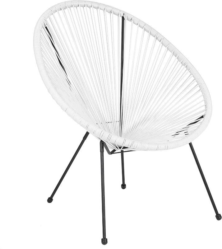 Photo 1 of **MISSING LEGS** EMMA + OLIVER Grey Papasan Bungee Lounge Chair
Color: White
