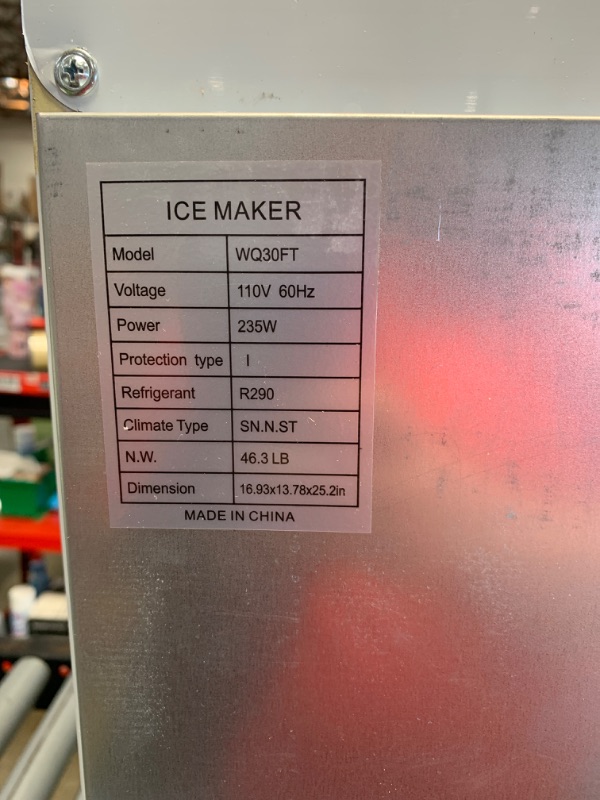 Photo 3 of **BROKEN COMPRESSOR** Commercial Ice Maker Machine 100Lbs/24H, 36Pcs Clear Ice Cubes Ready in 11-20Mins, Stainless Steel Under Counter Freestanding ice Machine with 23Lbs Ice Capacity for Home Party Bar, 2 Way Water Supply