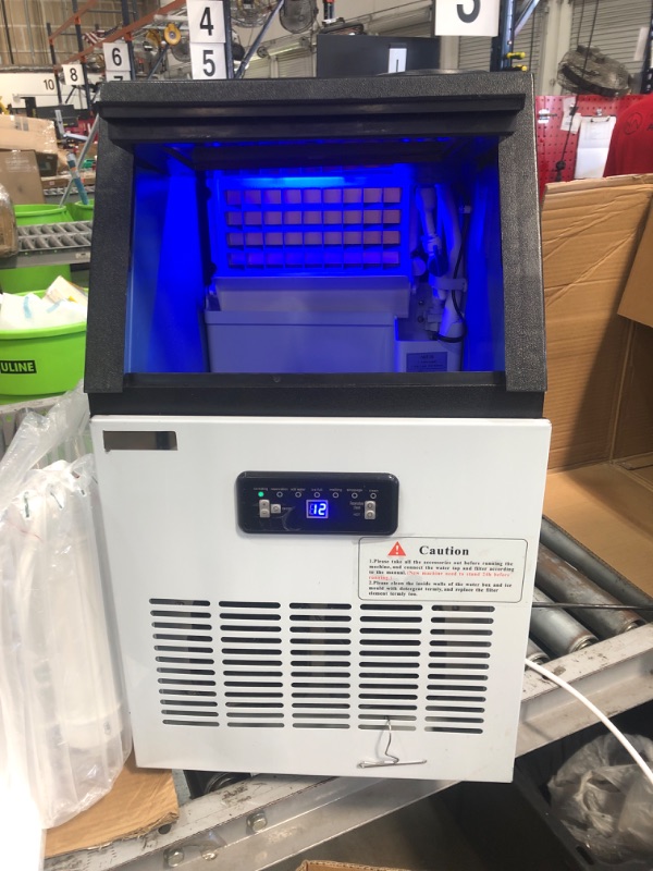 Photo 1 of **BROKEN COMPRESSOR** Commercial Ice Maker Machine 100Lbs/24H, 36Pcs Clear Ice Cubes Ready in 11-20Mins, Stainless Steel Under Counter Freestanding ice Machine with 23Lbs Ice Capacity for Home Party Bar, 2 Way Water Supply