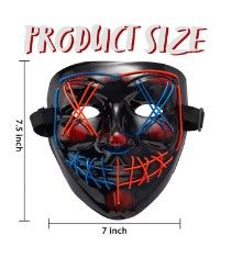 Photo 1 of 2 mask***** SYNCFUN Halloween Mask Light up Mask and Gloves,Scary Halloween Costumes Accessories for Boys,Cosplay Halloween Costume Masquerade Parties,Carnival,Gifts