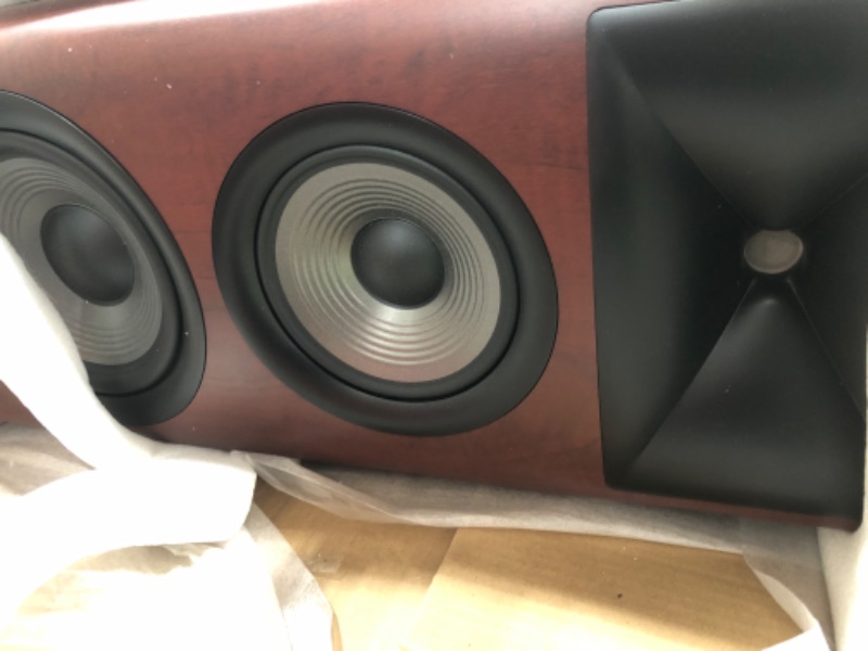 Photo 4 of *MINOR DAMAGE* JBL Studio 698, Red Wood - Floorstanding Loudspeaker - with 2414H-1 Compression Driver, High-Definition Imaging Horn, 6” Midrange Driver & Dual 8” PolyPlas Cone Woofers