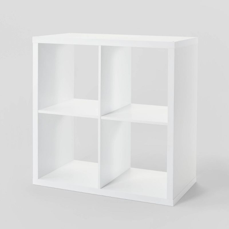 Photo 1 of * MINOR DAMAGE* 4 Cube Organizer White - Brightroom™: Versatile Bookshelf, Horizontal/Vertical Display, MDF Construction
