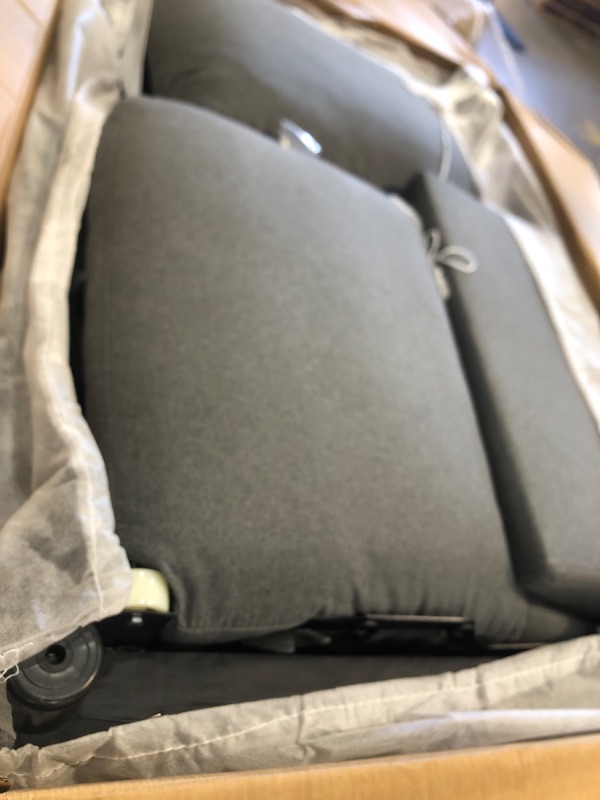 Photo 2 of  * SEE PHOTO FOR ACTUAL ITEM* Sofa Bed, Modern Linen Loveseat Sofa Couch with Pull Out Bed and Adjustable Backrest for Sleeper Couch Living Room - Dark Grey
