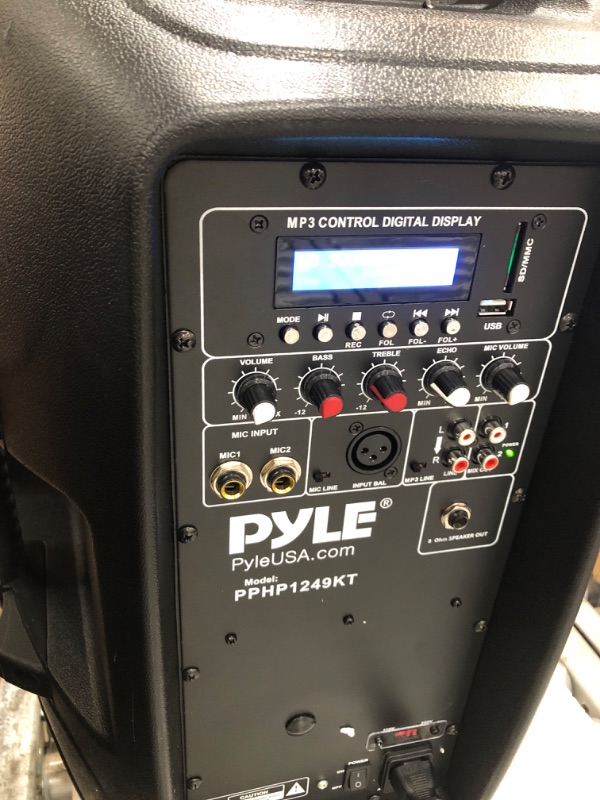 Photo 4 of *NEW TESTED* Pyle Wireless Portable PA System - 1800W High Powered Bluetooth Compatible Active + Passive Pair Outdoor Sound Speakers w/ USB SD MP3 AUX - 35mm Mount