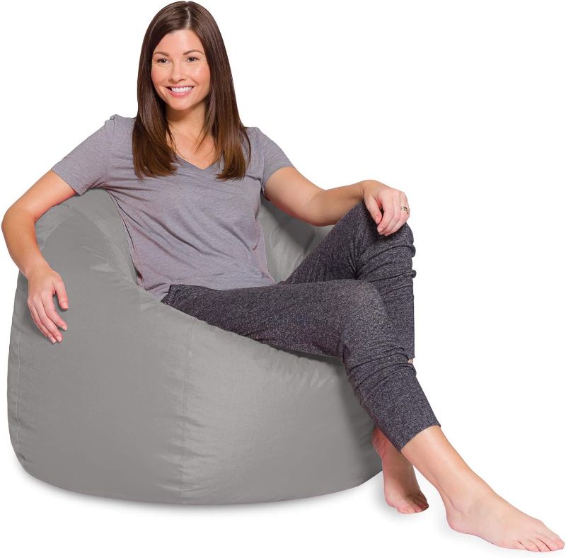 Photo 1 of * MISSING COVER* Posh Creations Bean Bag Chair for Kids, Teens, and Adults Includes Removable and Machine Washable Cover, Solid Gray, 48in - X-Large
