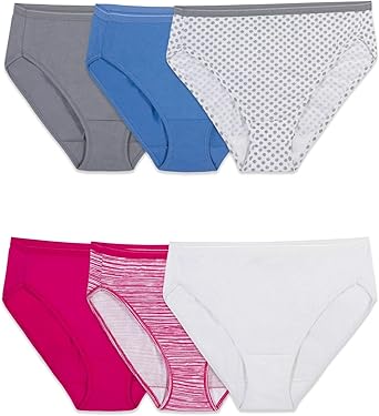 Photo 1 of * SEE PHOTOS FOR COLORS* 10 PACK Fruit of the Loom Women's Eversoft Cotton Brief Underwear, Tag Free & Breathable, SIZE 6
