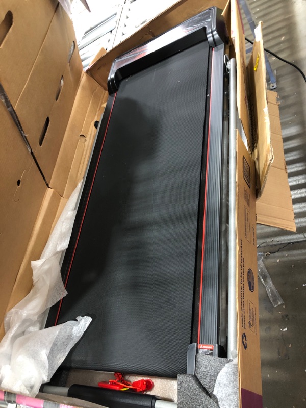 Photo 2 of * DAMAGED* UPREIGN 2 in 1 Portable Treadmill and Walking Pad for Home/Office, Foldable with Remote Control, APP, and LED Display,Black