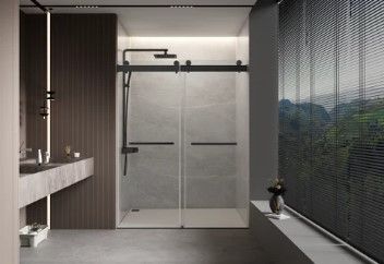 Photo 1 of ****THIS IS ONLY THE TWO PIECES OF GLASS**   56 to 60 in. W x 76 in. H Double Sliding Frameless Soft-Close Shower Door with Premium 3/8 Inch (10mm) Thick Tampered Glass