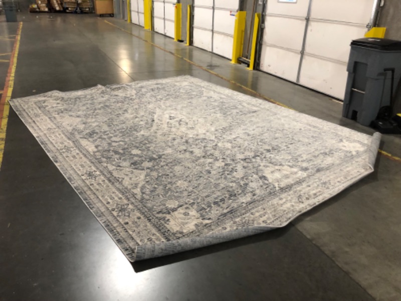 Photo 3 of ***USED - DIRTY - EDGES FRAYED AND DAMAGED - SEE PICTURES - NO PACKAGING***
Loloi II Teagan Collection TEA-04 Sky/Natural 11'-6" x 15', .25" Thick, Area Rug, Soft, Durable, Neutral, Woven, Low Pile, Non-Shedding, Easy Clean, Living Room Rug