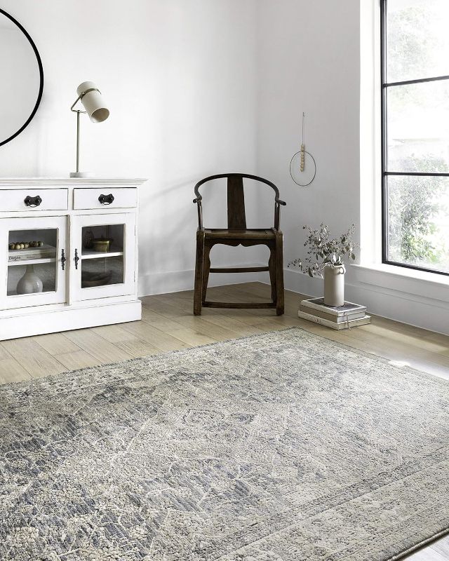 Photo 1 of ***USED - DIRTY - EDGES FRAYED AND DAMAGED - SEE PICTURES - NO PACKAGING***
Loloi II Teagan Collection TEA-04 Sky/Natural 11'-6" x 15', .25" Thick, Area Rug, Soft, Durable, Neutral, Woven, Low Pile, Non-Shedding, Easy Clean, Living Room Rug