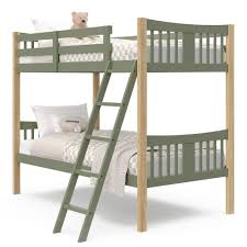 Photo 1 of *SEE NOTES* Caribou Olive with Natural Solid Hardwood Twin Bunk Bed
