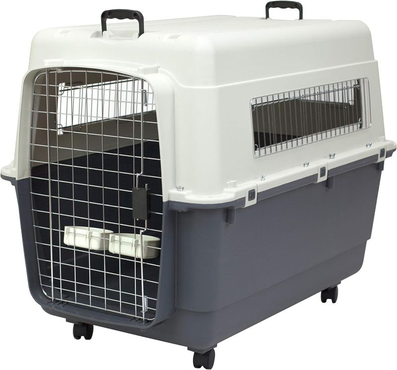 Photo 1 of * SEE NOTES* SportPet Designs Plastic Kennels Rolling Plastic Wire Door Travel Dog Crate, XXL
