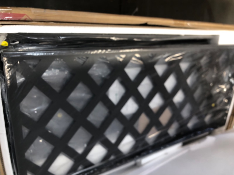 Photo 1 of FENCY Metal Planter Box with Diamond Lattice Trellis Planter Box for Climbing Plants/Vines, Galvanized Raised Garden Bed On Wheels, Garden Bed with Trellis(73"x47" Black)