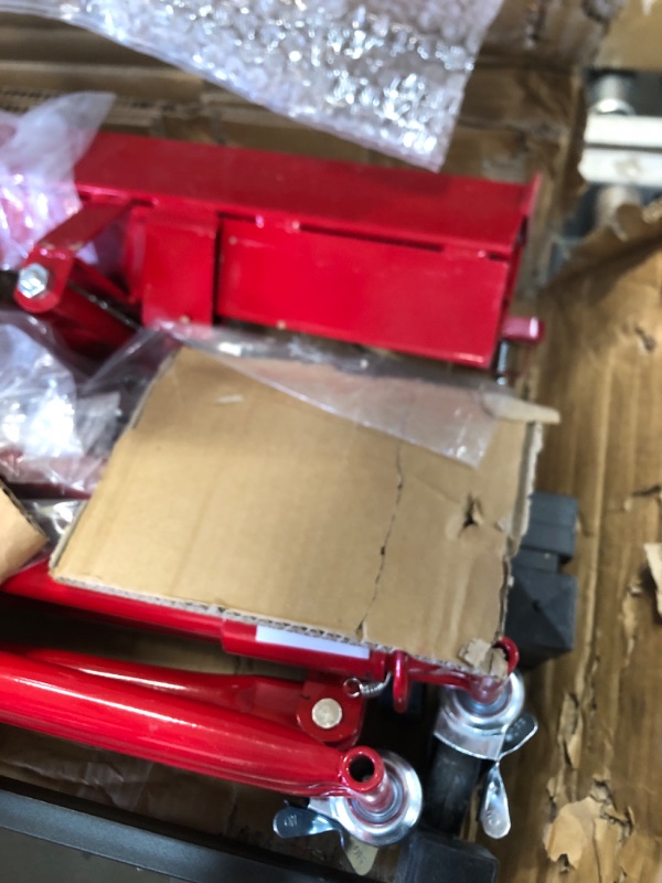 Photo 4 of * MINOR DAMAGE* Rovibek Drywall Lift 11 ft Sheetrock Lift for Ceiling 360° Adjustable Drywall Panel Hoist Foldable Sheetrock Jack 150 lbs Heavy Duty for Home Improvement (Red)