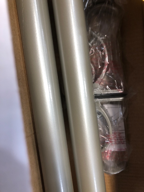 Photo 3 of *MINOR DAMAGE* Kenney KN90011 Weaver Cap End Indoor/Outdoor Rust-Resistant Curtain Rod, 72-144" Adjustable Length, Brushed Nickel Finish, 1" Diameter Steel Tube