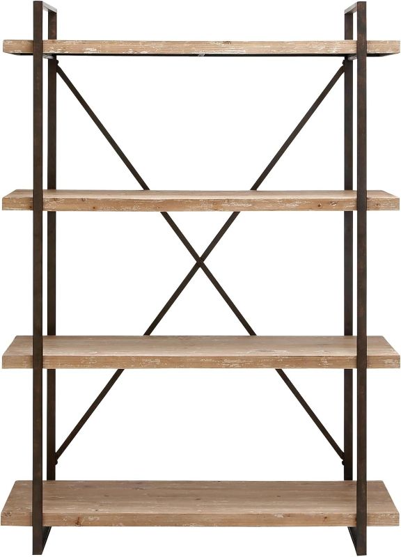 Photo 1 of * MISSING HARDWARE* Deco 79 Wood 4 Shelves Shelving Unit, 47" x 14" x 67", Brown
