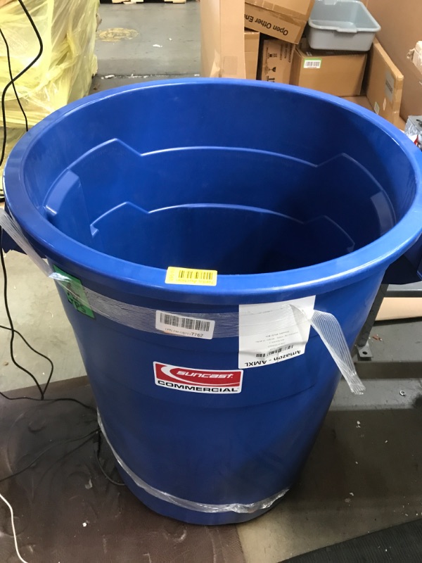 Photo 2 of 55 Gal. Blue Outdoor Trash Can
