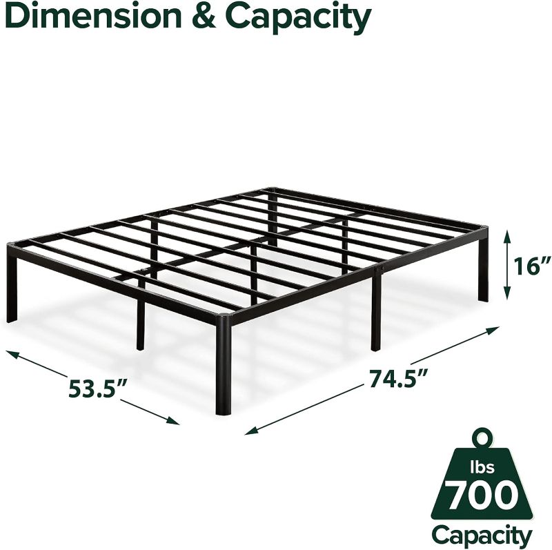 Photo 4 of (READ FULL POST) ZINUS Van 16 Inch Metal Platform Bed Frame / Steel Slat Support / No Box Spring Needed / Easy Assembly