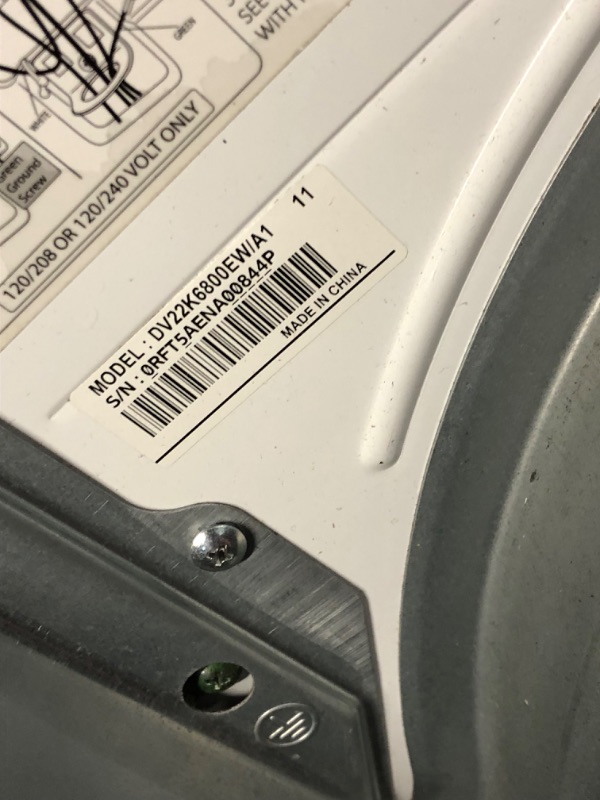 Photo 8 of ***USED - DAMAGED - NO PACKAGING - SEE COMMENTS***
Samsung 4.0 cu. ft. Capacity Electric Dryer with Sensor Dry in White