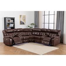 Photo 1 of **ONLY ONE PART OF SECTIONAL, MISSING 2 BOXES**Kingway Inc Rexon Power Recliner Sectional Living Room Sofa Set with speaker,LED and USB port, Brown