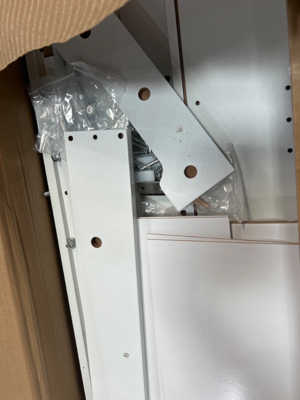 Photo 2 of **LOOSE HARDWARE INSIDE UNKNOWN OF MISSING HARDWARE***White bathroom cabinet 