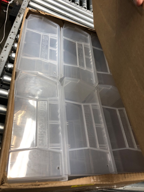 Photo 2 of 12pack - AKRO-MILS 5"L x 5-1/2"W x 10-7/8"H Clear Hang and Stack Bin