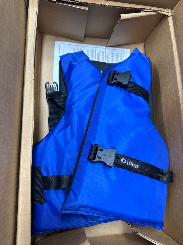 Photo 2 of (READ FULL POST) Onyx Nylon General Purpose Life Jacket - Youth 50-90lbs - Blue [103000-500-002-12]